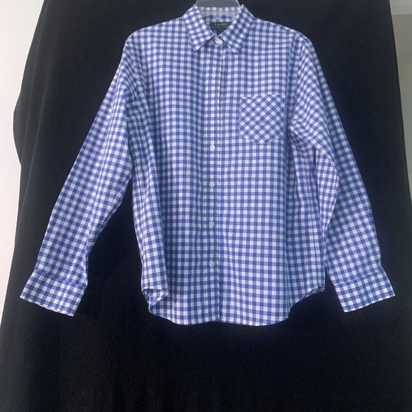 Ralph Lauren Size L Blue and White Gingham Ladies' Shirt - Picture 5 of 6